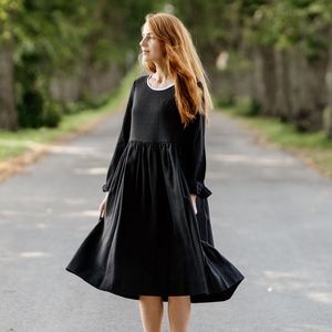 Son De Flor Linen Smock Dress and Belt